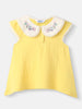 Girls Cotton Top and Shorts Set|Embroidery Detail | Peter Pan Collar | 0-2 Years