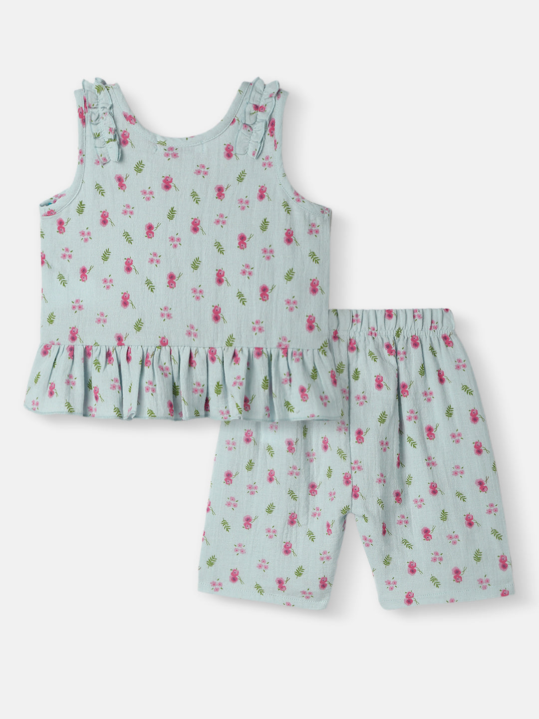 Nautinati Girls All-over Print T-shirt and Shorts Set| Cotton | Age 0 - 24 Months