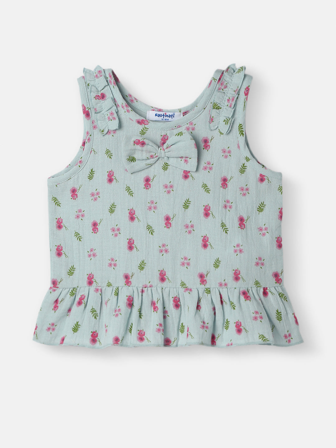 Nautinati Girls All-over Print T-shirt and Shorts Set| Cotton | Age 0 - 24 Months