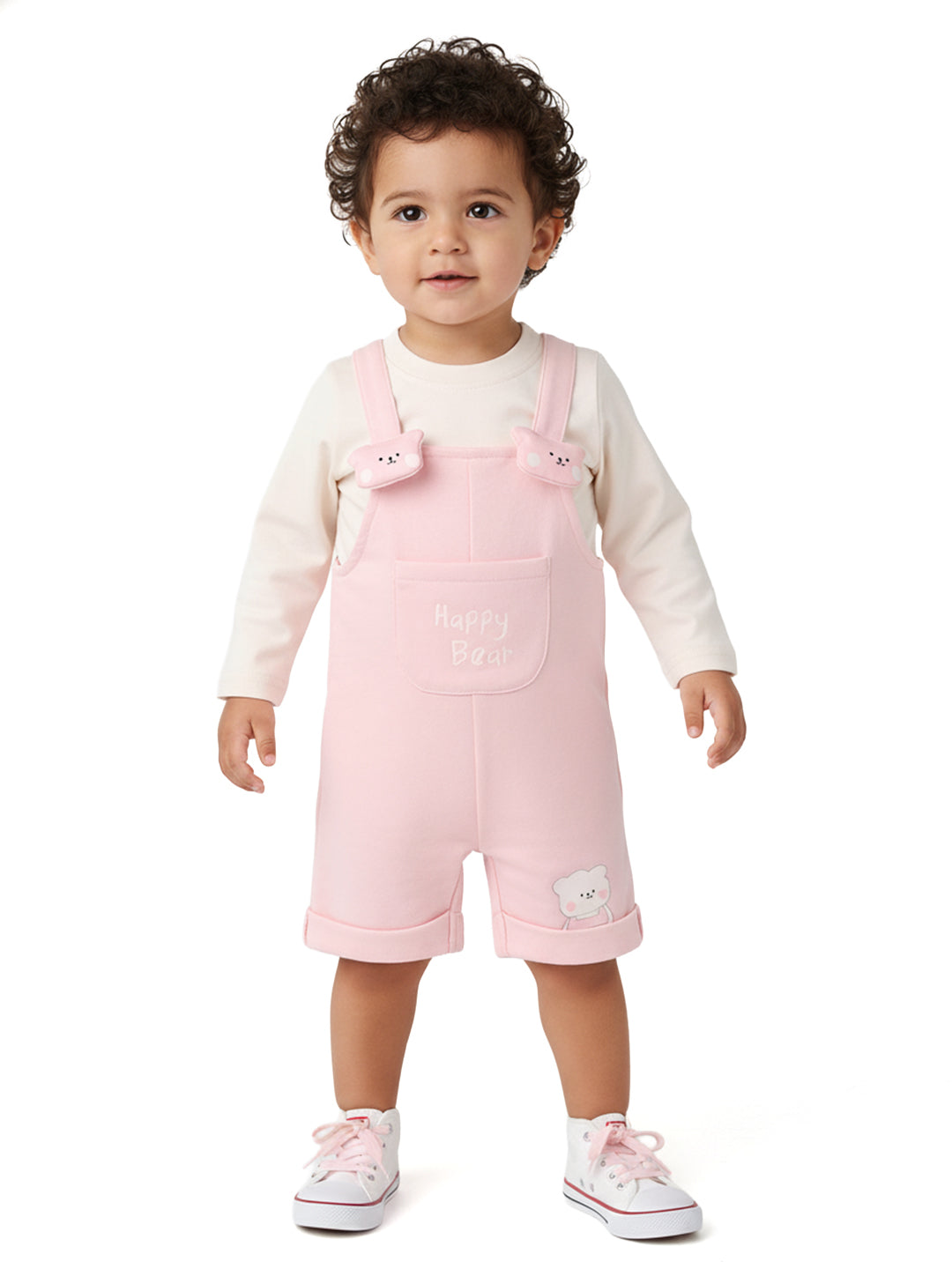 Nautinati Girls Applique Romper|Cute Bear Design| Age 0 - 2 Years