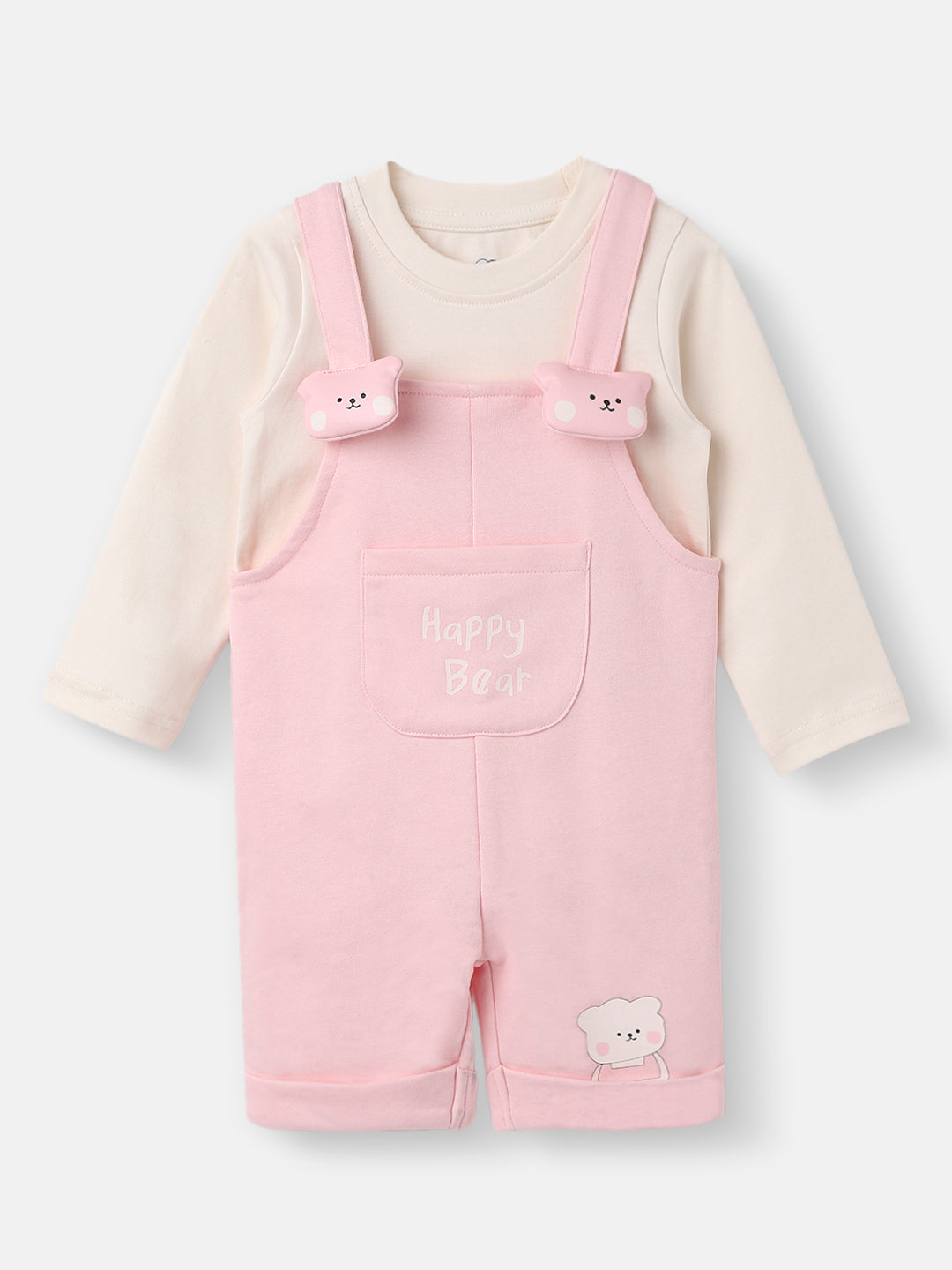 Nautinati Girls Applique Romper|Cute Bear Design| Age 0 - 2 Years