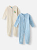 Nautinati Infant's Premium Cotton Graphic Printed Pack of 2 Sleepsuits