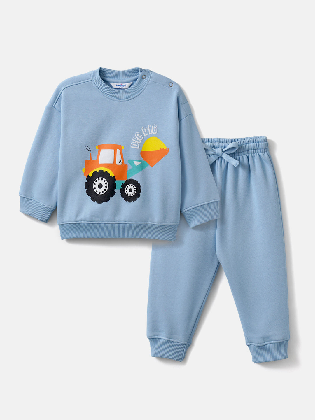 Nautinati Tractor Print Fleece Sweatshirt and Joggers Set for Baby Boys