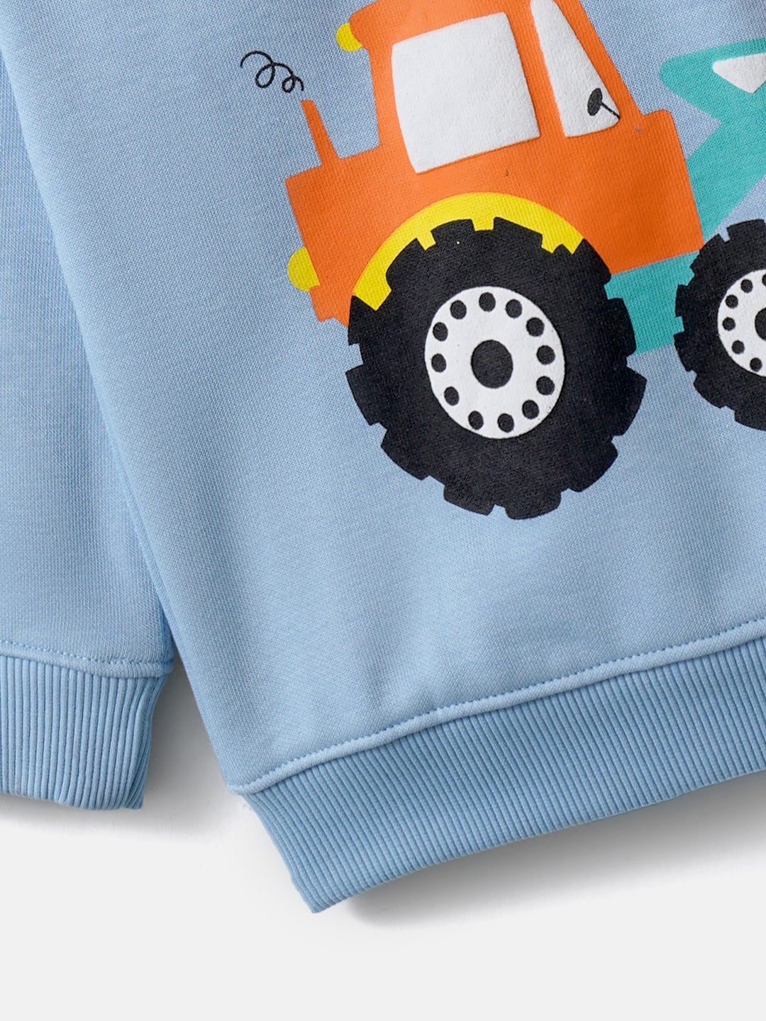 Nautinati Tractor Print Fleece Sweatshirt and Joggers Set for Baby Boys