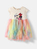 Nautinati Girls' Cotton Mesh Minnie Mouse Printed Frock