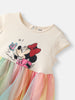 Nautinati Girls' Cotton Mesh Minnie Mouse Printed Frock