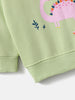 Nautinati Light Green Fleece Set of Dino Print Sweatshirt and Joggers for Infants