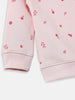 Nautinati Pink Fleece Cat Applique Sweatshirt and Solid Joggers Co-Ord Set for Infants