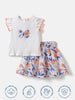 Nautinati Girls' Butterfly Printed Top and Skirt