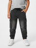 Nautinati Boys' 100% Cotton Regular Fit Solid Heavy Fade Cargo Pocket Jeans with Cuffed Hem & Drawstrings