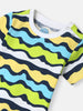 Nautinati Boys' Pack of 2 Cotton Beach Graphic Printed and Striped T-shirts