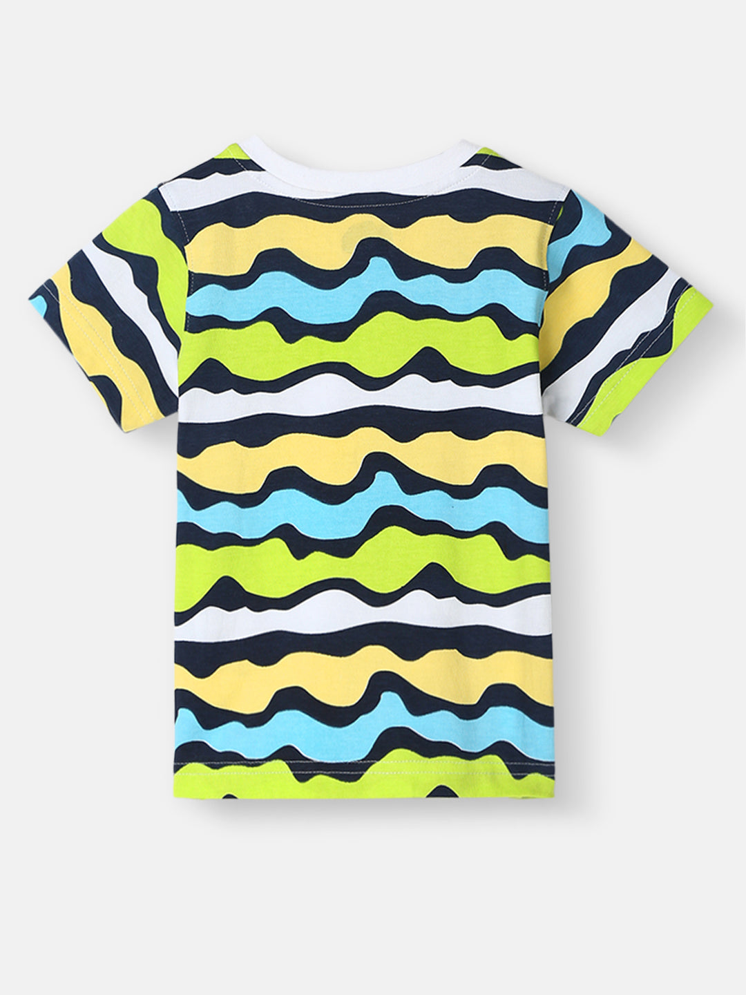 Nautinati Boys' Pack of 2 Cotton Beach Graphic Printed and Striped T-shirts