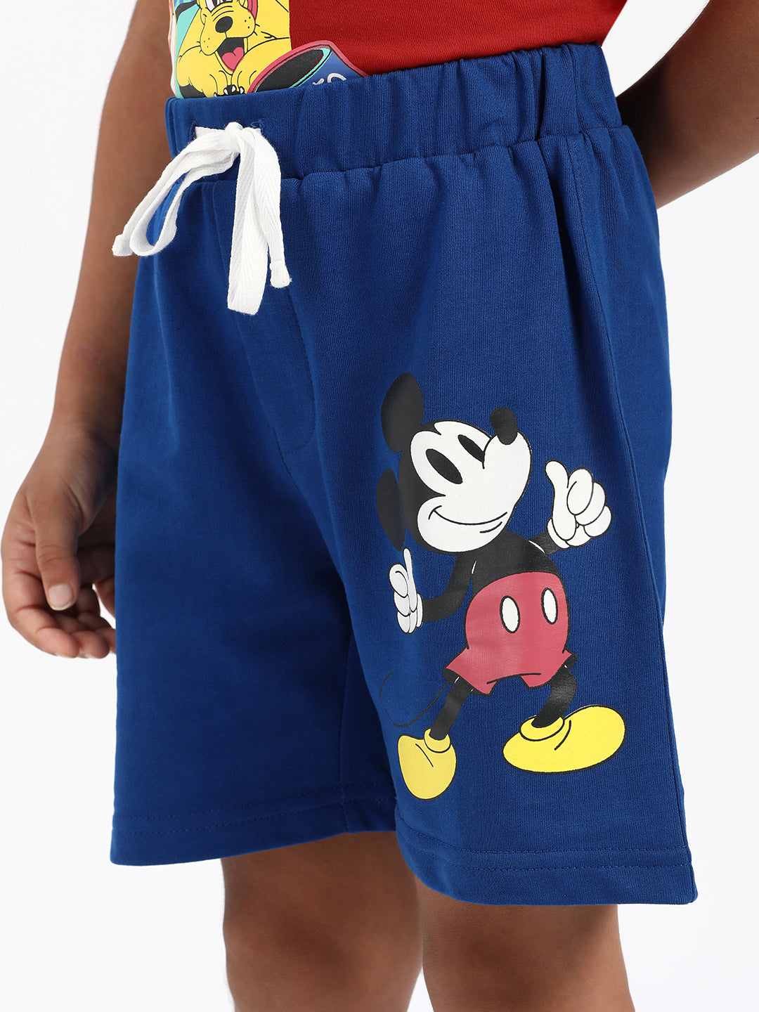 Nautinati Boys' Cotton Mickey Print T-shirt and Cargo Shorts