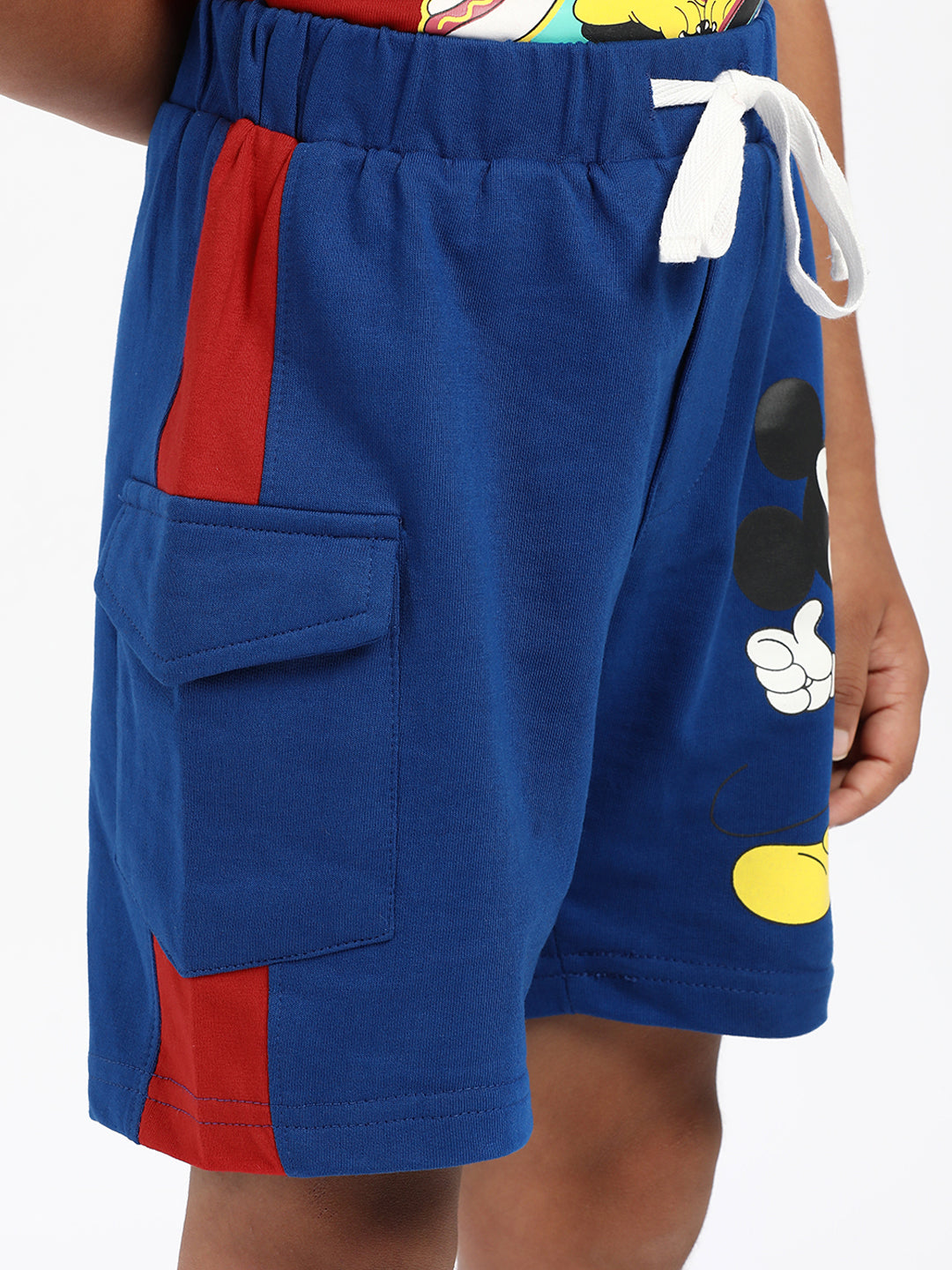 Nautinati Boys' Cotton Mickey Print T-shirt and Cargo Shorts