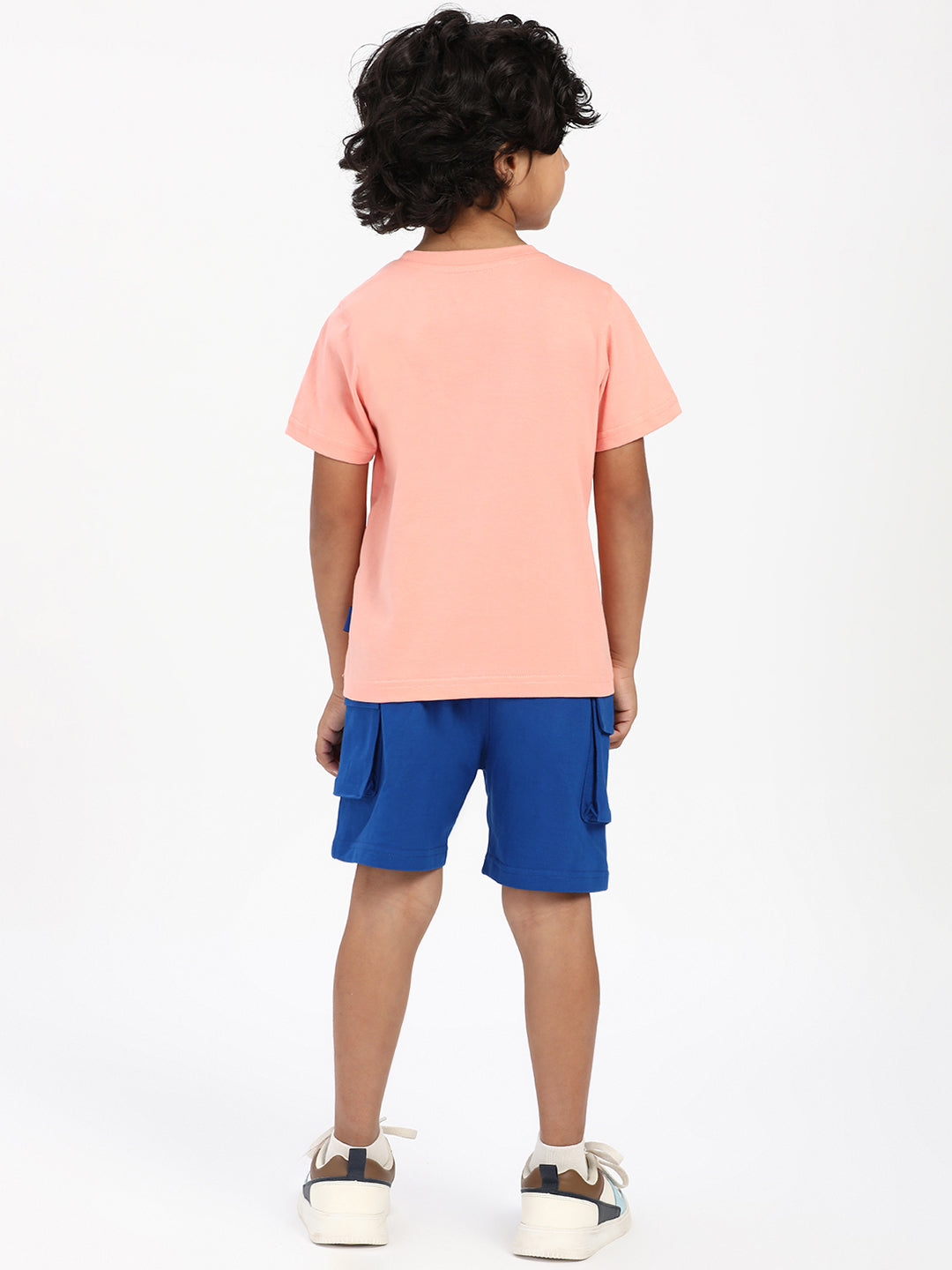Nautinati Boys' Cotton Graphic Printed T-shirt and Cargo Shorts