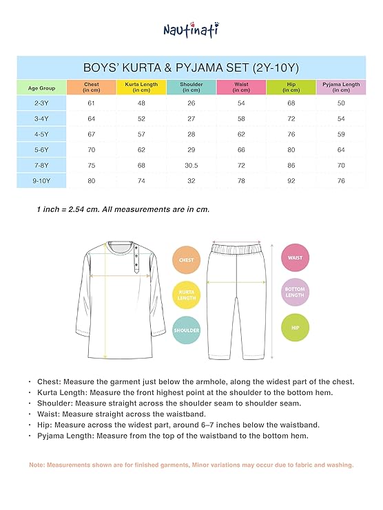 Nautinati Cream & Blue Festive Block-print Kurta and Pyjama Set for Boys