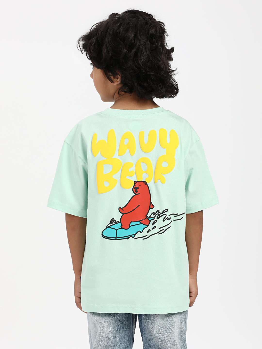 Nautinati Boys' Cotton Surfing Bear Print T-shirt