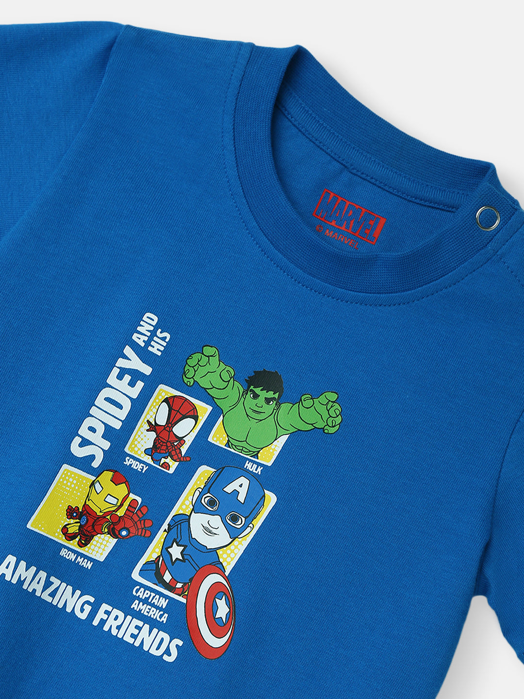 Nautinati Boys Marvel Print T-shirt| Cotton| Age 3 - 24 Months