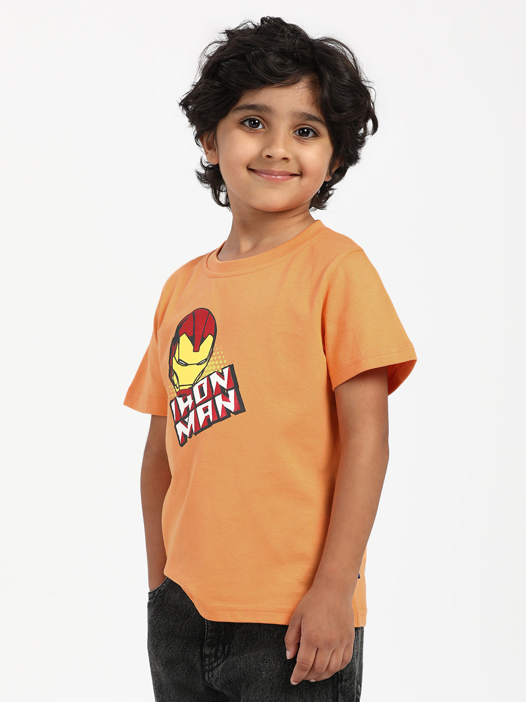 Nautinati Boys Iron Man Print T-shirt|Cotton| Age 2 - 10 Years