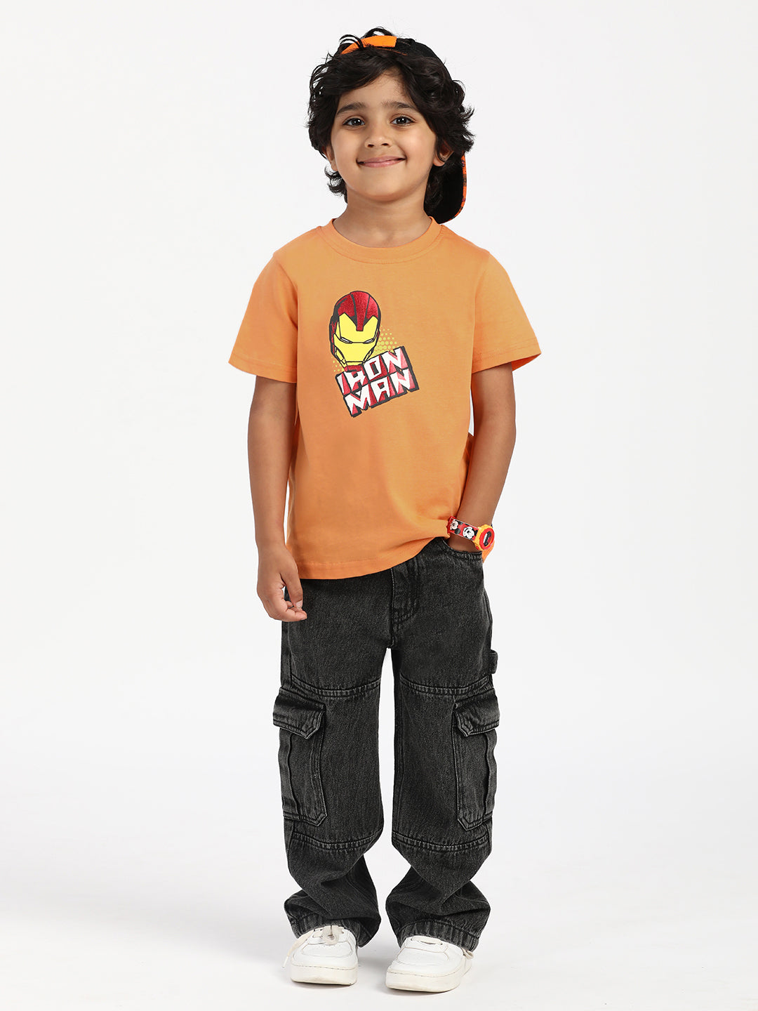 Nautinati Boys Iron Man Print T-shirt|Cotton| Age 2 - 10 Years