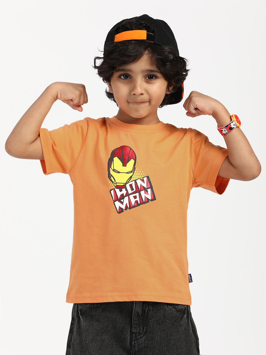Nautinati Boys Iron Man Print T-shirt|Cotton| Age 2 - 10 Years