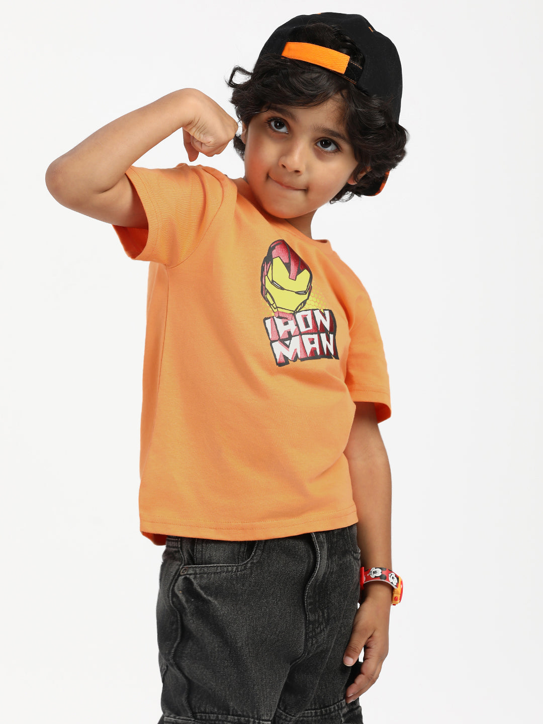 Nautinati Boys Iron Man Print T-shirt|Cotton| Age 2 - 10 Years