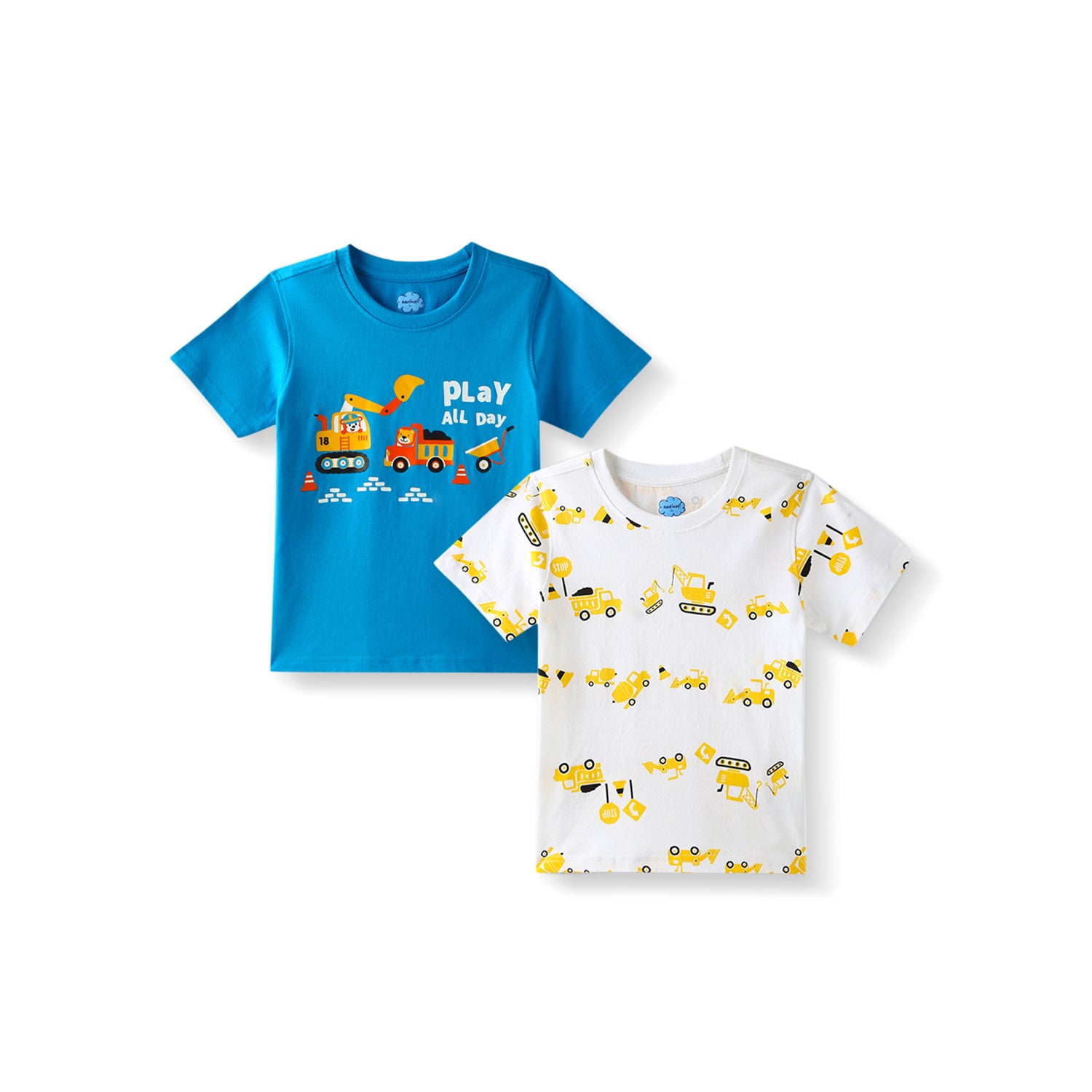 Nautinati Boys' Cotton Printed Pack of 2 T-shirt