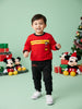 Nautinati Red & Black Mickey Mouse Print Sweatshirt Set for Boys