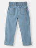 Nautinati Girls' Crochet Flowers Cotton Denim Jeans with Patch Pockets