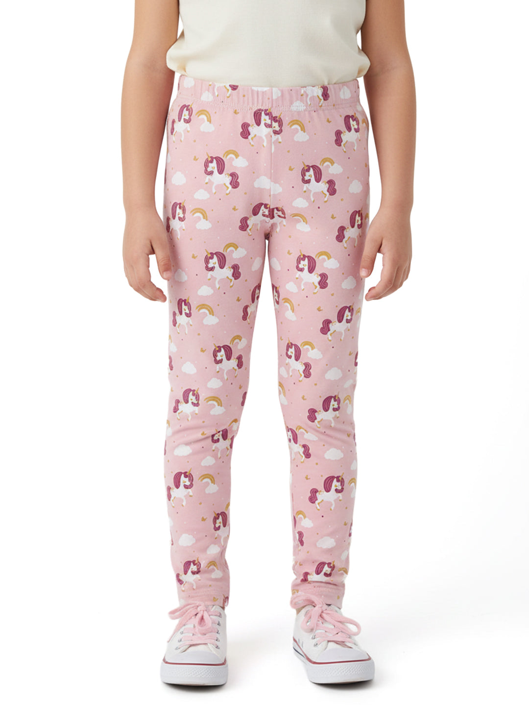 Nautinati's Girls' Cotton Unicorn All-over Print Leggings
