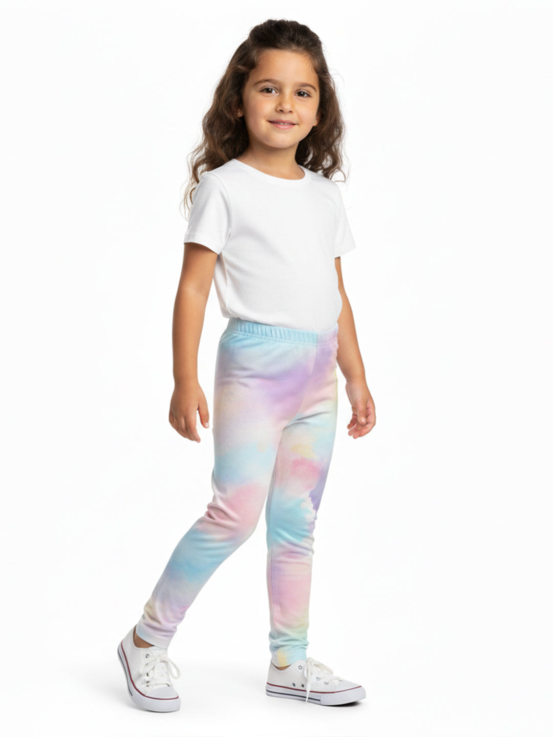 Nautinati Girls' Cotton All-over Tie and Dye Print Leggings