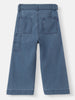 Nautinati Girls' Cotton Blend Straight Fit Stretchable Solid Textured Jeans with Belt
