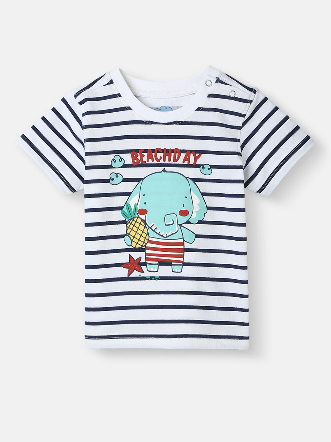 Nautinati Boys Striped Cotton T-shirt and Shorts | Cotton | Age 3 - 24 Months