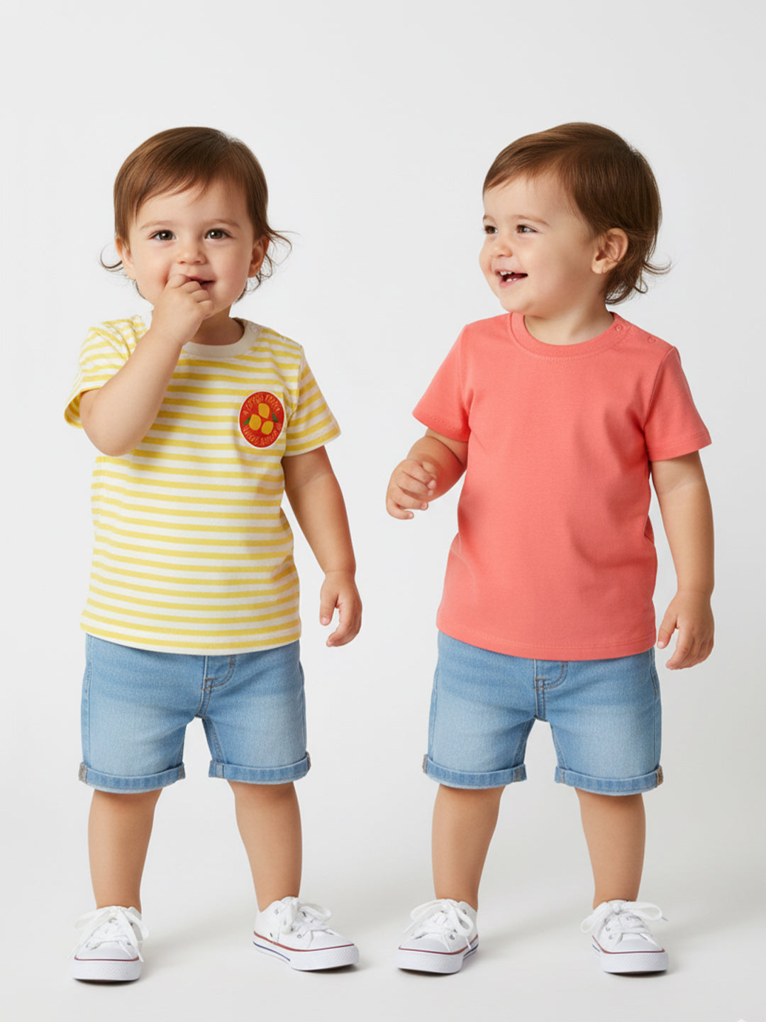 Nautinati Girls' Cotton Tops | Pack of 3 | Age 0 - 2 Years