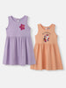 Nautinati Girls' Unicorn & Floral Graphic Cotton Dresses Pack | Sleeveless | Age 12-18M