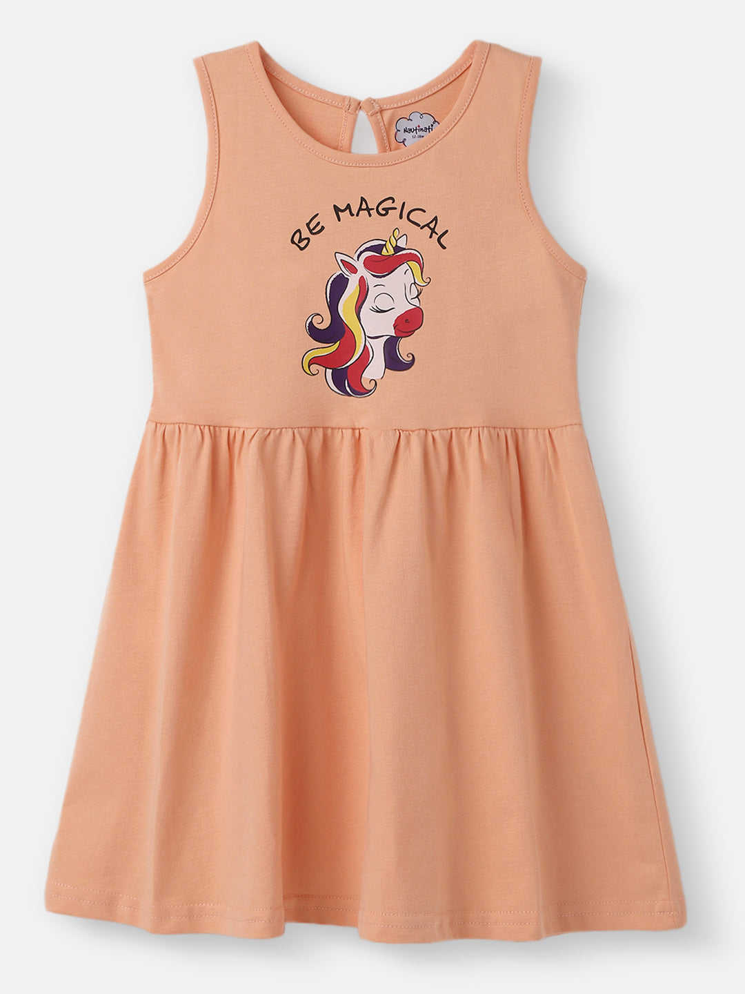 Nautinati Girls' Unicorn & Floral Graphic Cotton Dresses Pack | Sleeveless | Age 12-18M