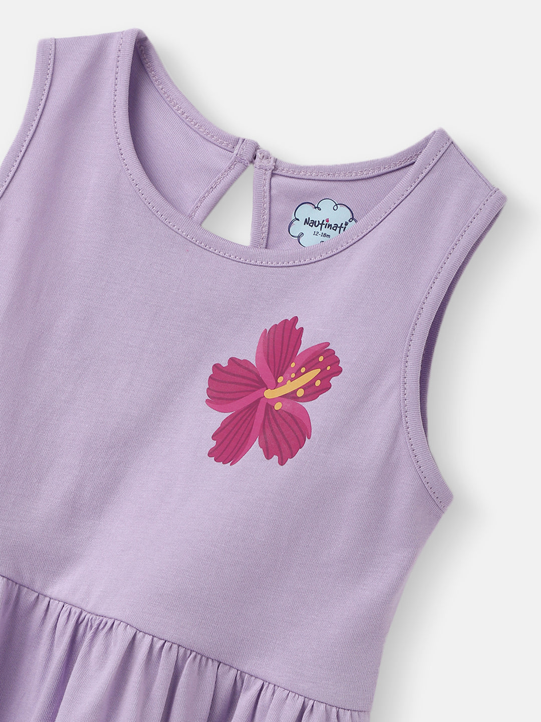Nautinati Girls' Unicorn & Floral Graphic Cotton Dresses Pack | Sleeveless | Age 12-18M
