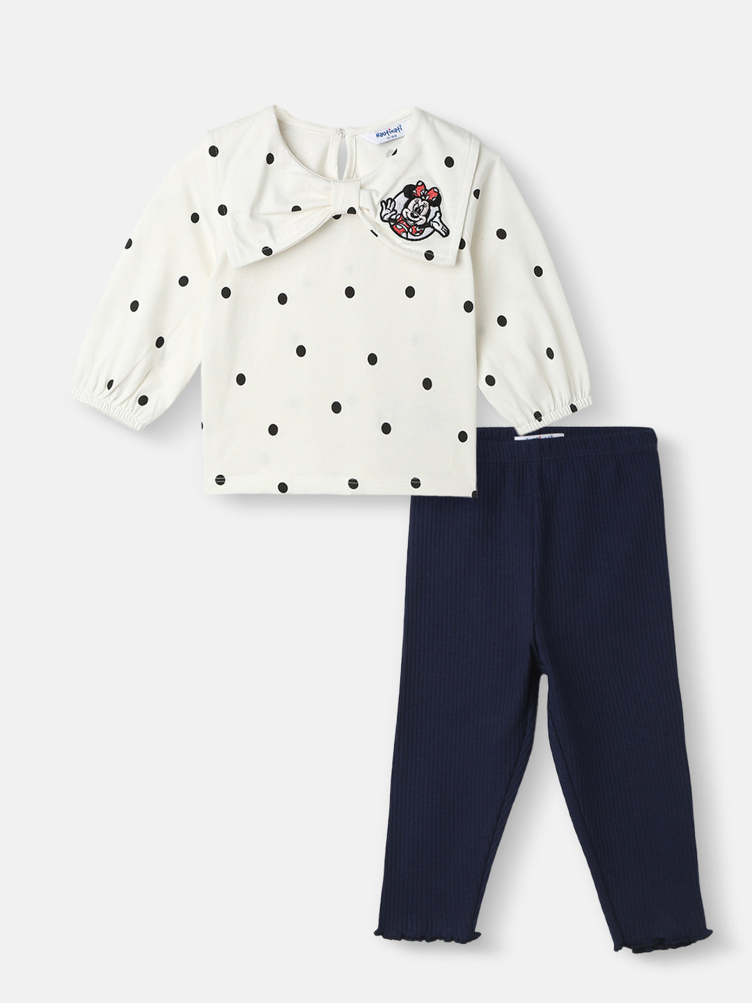 Nautinati Girls' Cotton Disney Polka Dot Set of Top and Bottoms