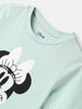 Nautinati Girls' Minnie Mouse Printed Set of T-shirt and Tiered Tulle Skirt