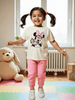 Nautinati Girls' Cotton Minnie Mouse Printed T-shirt and Polka Printed Joggers
