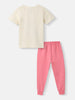 Nautinati Girls' Cotton Minnie Mouse Printed T-shirt and Polka Printed Joggers
