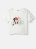 Nautinati Girls' Cotton Set of Minnie Mouse Print Top and Tiered Polka Dot Skirt