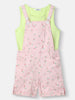Nautinati Girls Cotton Top and Dungaree Set with Kangaroo Pouch Pocket