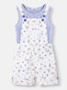 Nautinati Girls Cotton Top and Dungaree Set with Kangaroo Pouch Pocket