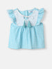 Nautinati Girls' Yarn Dyed Print Top and Pants Set with Lace Panel