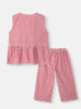 Girls Cotton Top and Pants Set |Gingham Asymmetric Clothing Set | Frill Crop Top |2-10 Years