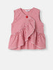 Girls Cotton Top and Pants Set |Gingham Asymmetric Clothing Set | Frill Crop Top |2-10 Years
