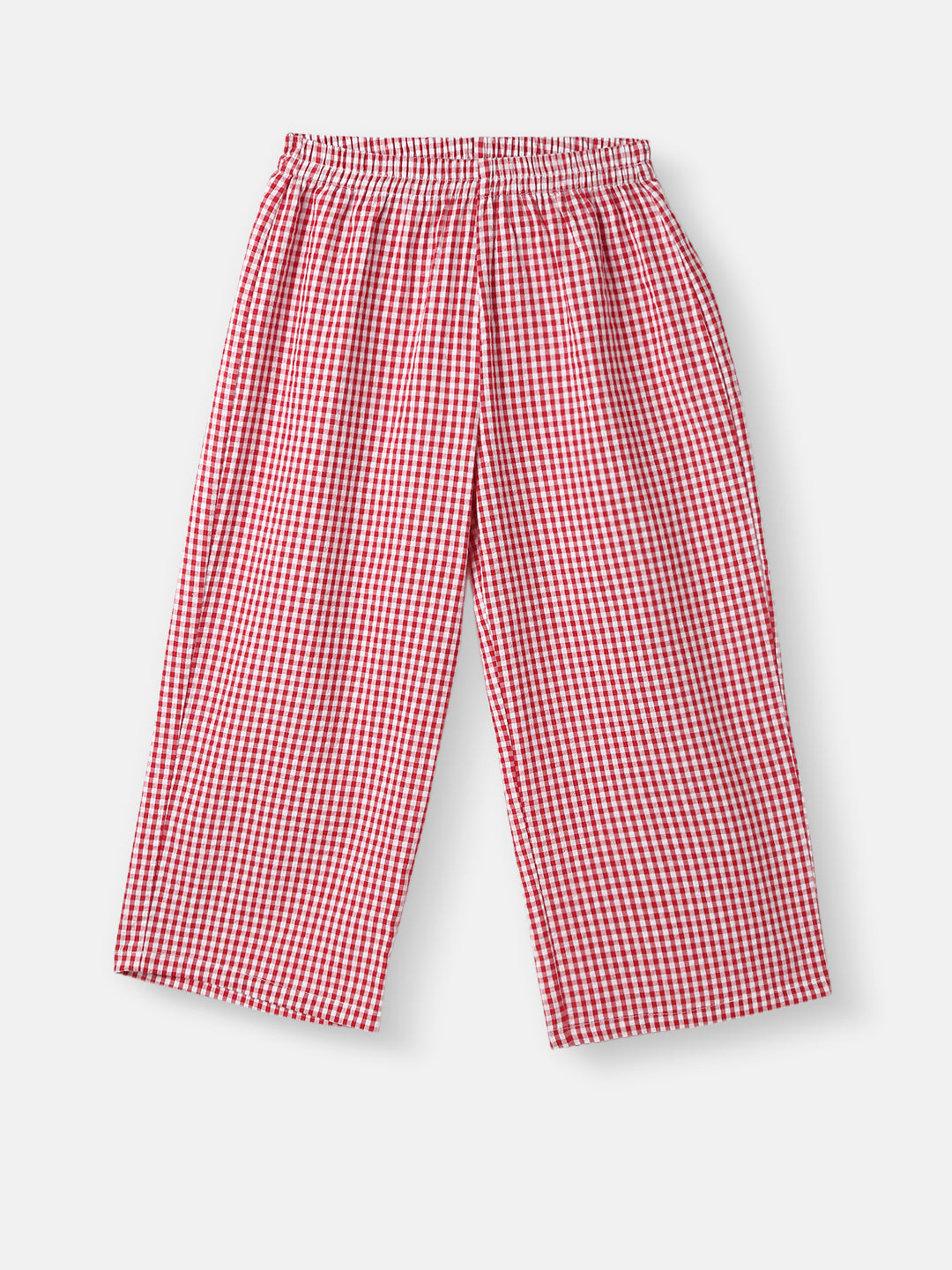 Girls Cotton Top and Pants Set |Gingham Asymmetric Clothing Set | Frill Crop Top |2-10 Years