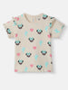 Nautinati Girls' Derby Rib Cotton Minnie Mouse Print Flutter Sleeve Dress