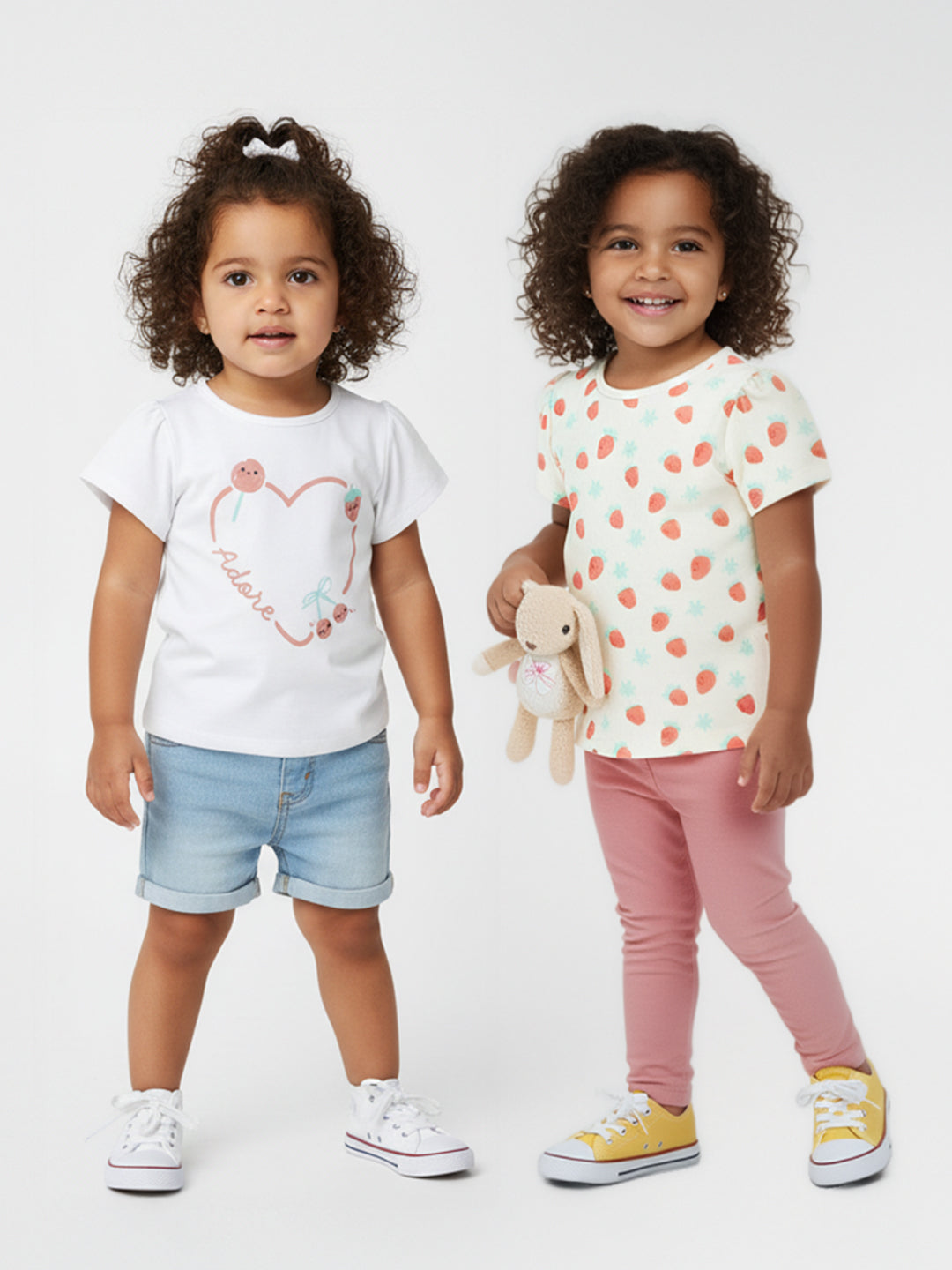 Nautinati Girls' Cotton Printed Tops | Pack of 2 | Age 0 - 2 Years